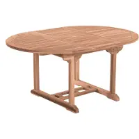 Möbilia Gartentisch ausziehbar rund Teak natur Ø120/170x75 cm