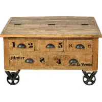 SIT Möbel RUSTIC Couchtischtruhe lackiertes Mangoholz starke Gebrauchsspuren Natur Antik