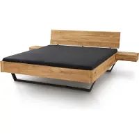 TPT Möbel Aktionsbett 2 mit Metallkufe Wildeiche 180x200 cm