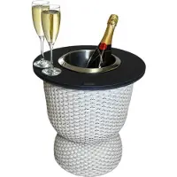 COOTAB Cooler Table Paris Beistelltisch mit Edelstahl-Kühler