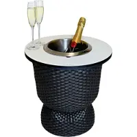 COOTAB Cooler Table Paris Beistelltisch mit Edelstahl-Kühler