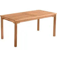 Möbilia Gartentisch rechteckig 150 cm | Esstisch aus Teak Holz mit Schirmaussparung | B 150 x T 90 x H 75 cm | natur | 11020013 | Serie GARTEN
