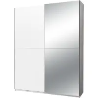 Pol-Power Puls Schwebetürenschrank + Spiegel Holzwerkstoff Dekorfolie 2 Türen 170x195x59 cm
