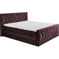 On24 ED Lifestyle Cashfield 8 Boxspringbett Holzwerkstoff/Tonnentaschenfederkern H2 180x200cm Aubergine