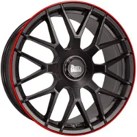 MAM Babyartikel GmbH 19 Zoll MAM GT1 5x112 ET30 Alufelgen MATT BLACK LIP RED