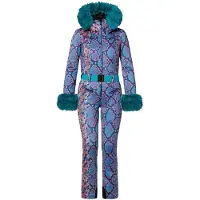 Goldbergh Skianzug Zafira Faux Border Damen Snake Turquoise-Größe 40