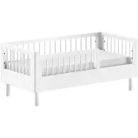 Vipack - Juniorbett 70x140 cm m. Lattenrost, Ausf. Buche massiv weiß lackiert