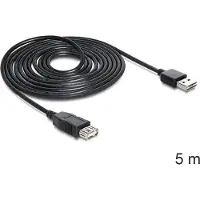 DeLOCK EASY-USB 2.0-A - USB 2.0-A, 5m, 5 m, USB A, USB A, USB 2.0, Männlich/Weiblich, Schwarz