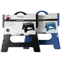 Testrut Klapphocker Axentia aus Kunststoff bis 150 kg in Blau oder Grau