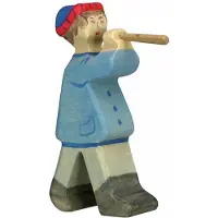 Holztiger Hirte mit Flöte 2