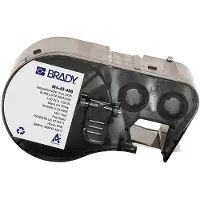 Brady M4-49-498, wiederablösbares Vinylgewebe, Schwarz auf weiss, 25.40 x 25.40 mm, max. Kabeldurch