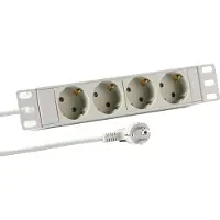EFB Elektronik EFB EK631DE.10GR 10? 1HE Steckdosenleiste 4 x CEE 7/3 ohne Schalter, im Aluprofil, grau EK631DE10GR