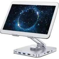 Techly EFB ICA-TBL-DOCK81 8-in-1 USB-C Hub Docking Station Tablet-Ständer ICATBLDOCK81