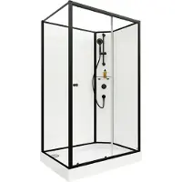 Breuer Komplettdusche BR 100 Anschlag rechts 80 x 120 x 204 cm schwarz