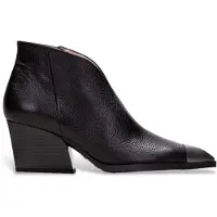 Hispanitas für Damen. HI243596 Lederstiefeletten mit runder Spitze schwarz (39), 3 bis 5 cm, Reißverschluss, Lässig