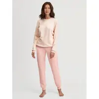 Calida Schlafanzug "Soft Dreams" 2 tlg. Ringel-Design, warm, weich, Frottee-Qualität, Cotton-Mix
