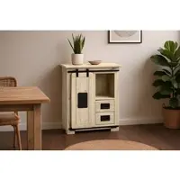 Sam Sideboard Akazie massiv mit Holzrolltür eichefarben 75 x 36 x 90 cm LIBRO