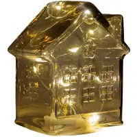 Coen Bakker Anna's Collection LED-Haus aus Glas, bernsteinfarben, H14 cm