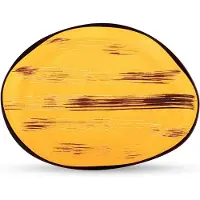 Wilmax Servierplatte 33x24,5 cm Gelb Porzellan, 2er Set