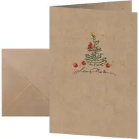 Sigel Weihnachtskarten 'Christmas with apples', inkl. Umschläge, DIN A6, 10 Stück, braunes Kraftpapier