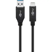 Pro 41074, 1 m, USB A, USB C, USB 3.2 Gen 2 (3.1 Gen 2), 10 Gbit/s, Schwarz