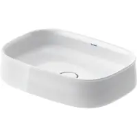 Duravit Zencha Aufsatzbecken 550 mm, ohne Hahnloch, 2373550079, Farbe: Weiß Hochglanz