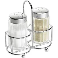 Westmark Traditionell Menage Salz und Pfeffer, 3-teilig 63112260 , 1 Set = 2 Streuer inkl. Ständer