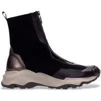 Hispanitas für Damen. CHI254321 Leder Turnschuhe Nepal Bolmet schwarz (36), 3 bis 5 cm, Reißverschluss, Lässig