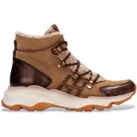 Hispanitas für Damen. HI254371 Braune Nepal Leder Turnschuhe (37), Wohnung, 1 bis 3 cm, Schnürsenkel, Lässig