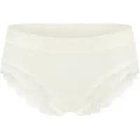 Schiesser Brasilslip "Unique Cotton", Damen, Gr. 44, weiß (off, weiß), Obermaterial: 90% Baumwolle, 10% Elasthan, körpernah, Unterhosen Brasilslip, feine Spitze an den Beinausschnittten