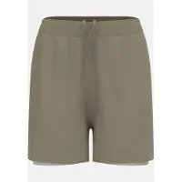 Odlo Essentials 4 Inch 2-in-1-Laufshorts 2.0, Damen - , Farbe:40460 vetiver - agate gray, Größe:XS