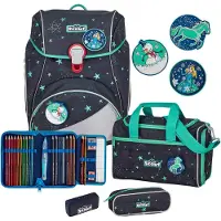 Scout Schulranzen LED Alpha Set 4-teilig Sternenhimmel dunkelblau
