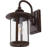 LINDBY Außenwandlampe Zayn, rostfarben, Glas, IP23