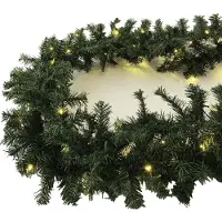 Mojawo XXL Tannengirlande Weihnachtsbeleuchtung 810cm 100 LED Batteriebetr