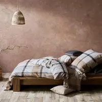 Fleuresse gewebte Edelflanell Bettwäsche Lech Tullamore beige grau 240x220 cm + 2x 80x80 cm - beige;grau