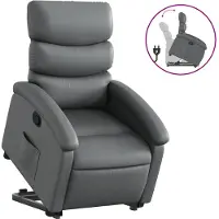 vidaXL Relaxsessel mit Aufstehhilfe Grau Kunstleder