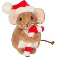 Teddy HERMANN® Weihnachtsmaus m. Zuckerstange 11 cm