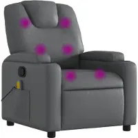 vidaXL Massagesessel Relaxsessel Grau Kunstleder