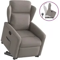 vidaXL Relaxsessel mit Aufstehhilfe Taupe Stoff