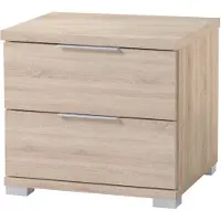 Pol-Power Beimöbel Nachtkommode 2 Schubkästen Holzwerkstoff Dekorfolie 46x43x42 cm
