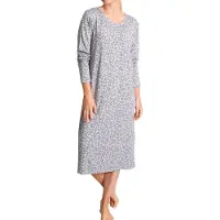 Tom Tailor Nachthemd "Victoria" Ohne Taschen Mit Print, 3/4-Ärmel, Rundhalsausschnitt, feminin, Viskosemix