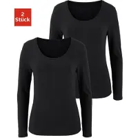 Vivance Langarmshirt "aus elastischer Baumwoll-Qualität" 2er-Pack