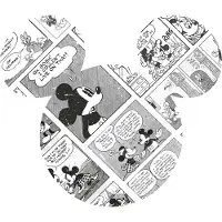 Komar Vliestapete "Vlies selbstklebend - Mickey Head Comic Cartoon - Größe 125 x 125 cm" bedruckt glatt Kinderzimmer