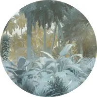 Komar Vliestapete "Vlies selbstklebend - Exotic Jungle - Größe 125 x 125 cm" bedruckt glatt Wohnzimmer, Schlafzimmer