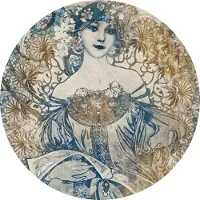 Komar Vliestapete "Vlies selbstklebend - Goddess - Größe 125 x 125 cm" bedruckt glatt Wohnzimmer, Schlafzimmer