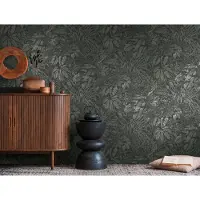 Living Walls Vliestapete "Smart Surfaces Natur-Tapete Mustertapete Floral Natur" leicht glänzend strukturiert Vliestapete Dschungel für Schlafzimmer Küche Wohnzimmer Natur Design