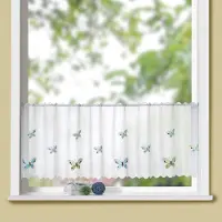 Weckbrodt Scheibengardine "Mayleen" Stangendurchzug 1 Stk. tlg. Bistro, Voile, echte Stickerei, HxB 45x150cm, Gardine, Store