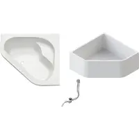 OTTOFOND Badewannen Set Minerva 135 x 135 cm weiß glänzend glatt 924021