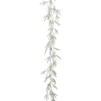 Creativ Green Winterliche Kunstpflanze "Weihnachtsdeko, Weihnachtsgirlande" Girlande, silberfarbenfarbene Optik