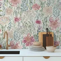 A.S. Création Vliestapete "Aquarell Dreams Blumen-Tapete Mustertapete Aquarellfarben Blumen" matt glatt Vliestapete Landhaus für Schlafzimmer Küche Wohnzimmer Blumen Design
